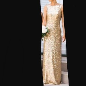 Gold Sequin floor length gown